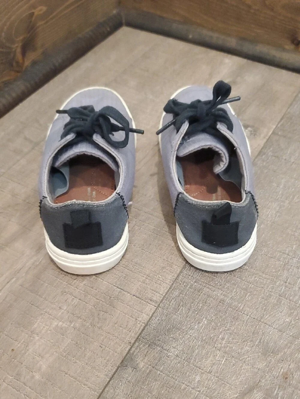 Tom's Kids Gray Canvas Sneakers with Black Laces 12c